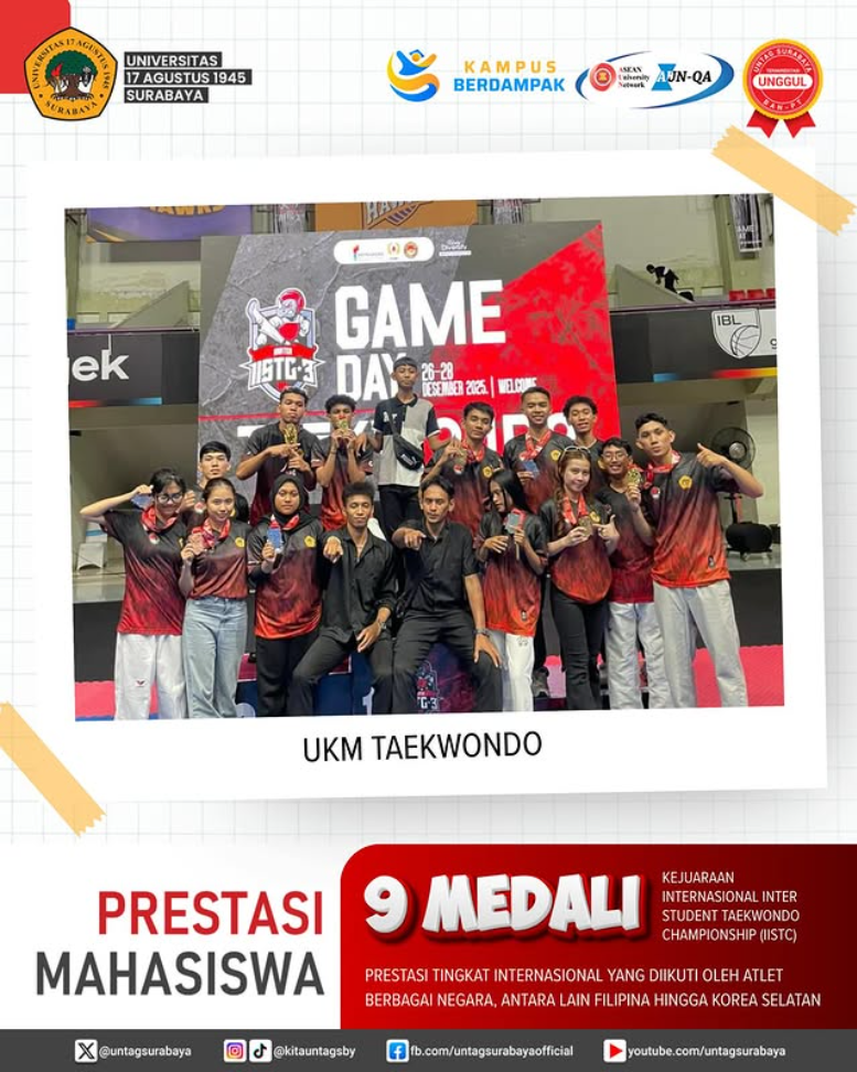 Prestasi membanggakan kembali ditorehkan oleh mahasiswa Untag Surabaya
