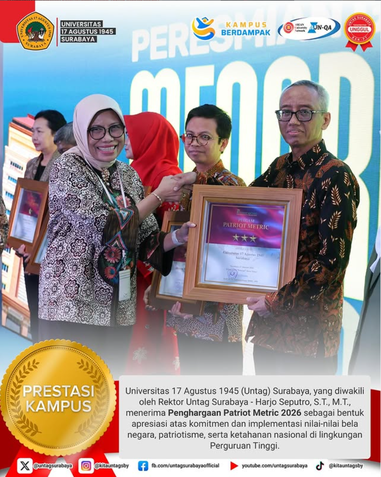 Selamat dan Sukses Untag Surabaya Meraih Penghargaan Patriot Metric Tahun 2026