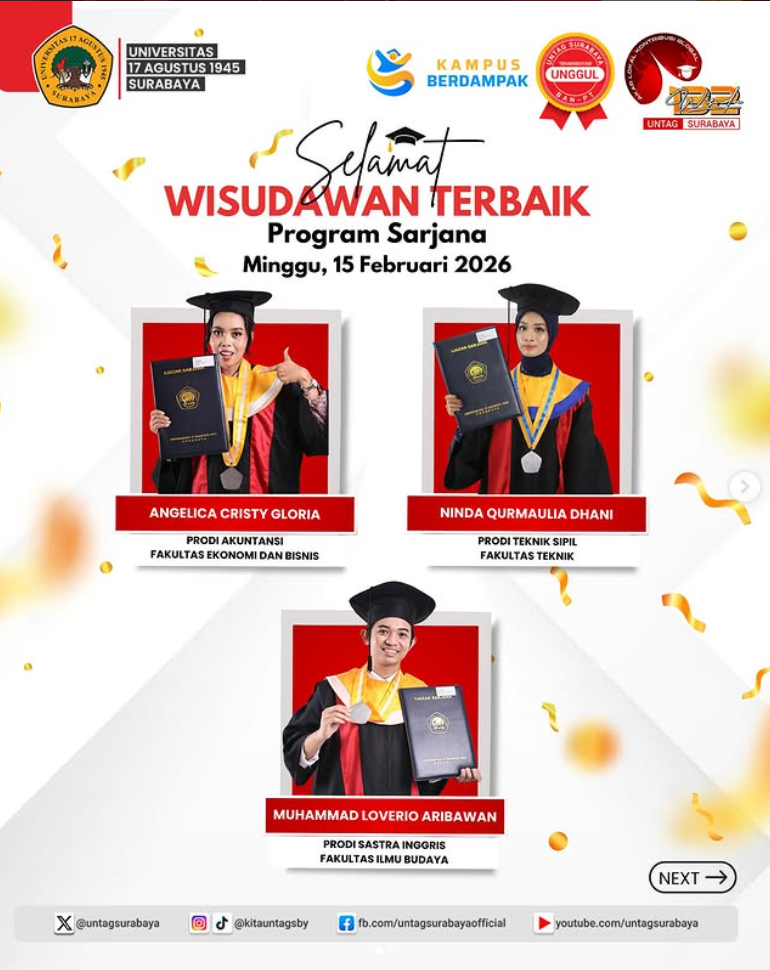 Selamat kepada Muhammad Loverio Aribawan Sebagai Lulusan Terbaik Fakultas Ilmu Budaya