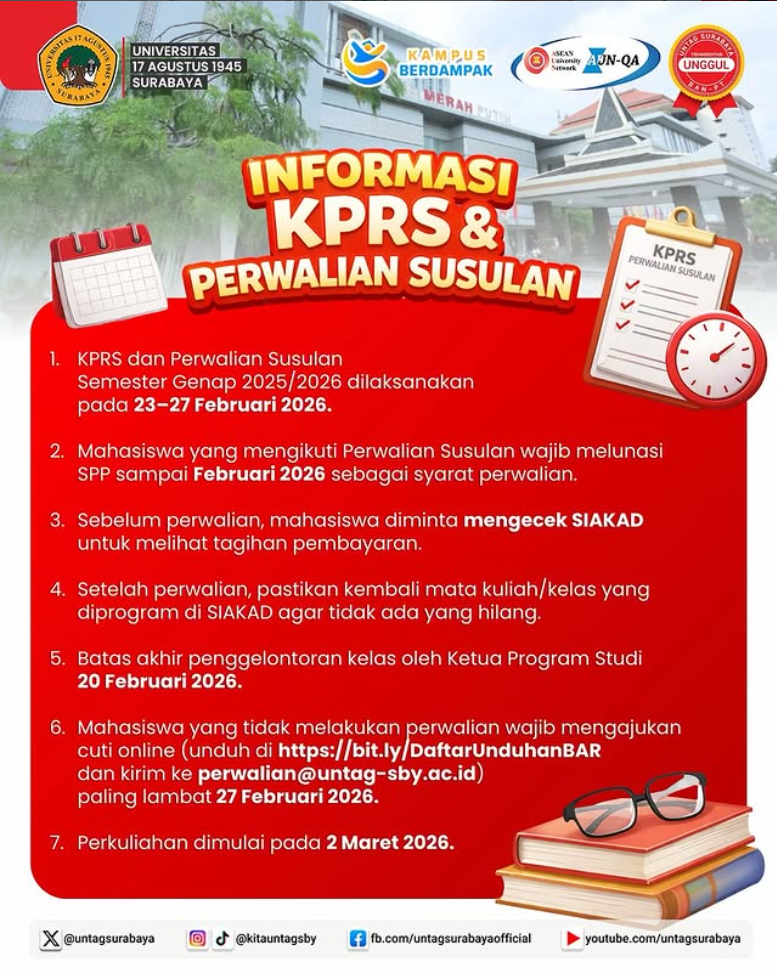 Informasi KPRS dan Perwalian Susulan Semester Genap 2025/2026