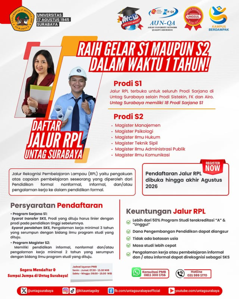 Raih Gelar S1 dan S2 dalam Waktu 1 Tahun dengan Program RPL
