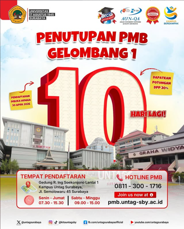 Penutupan PMB Gelombang 1 Tahun Akademik 2026/2027