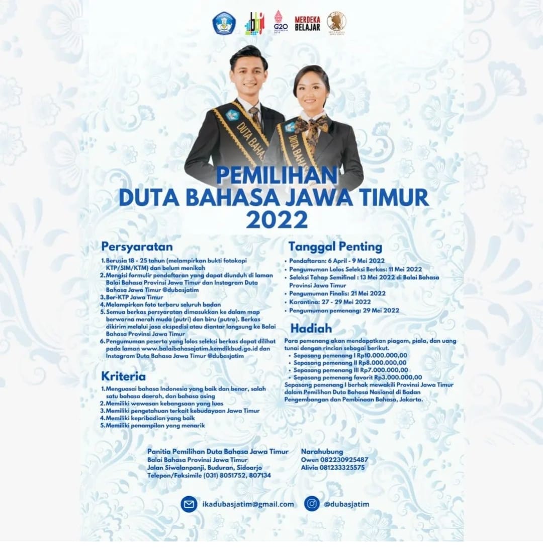 Informasi Terbaru Pemilihan Duta Bahasa Jawa Timur
