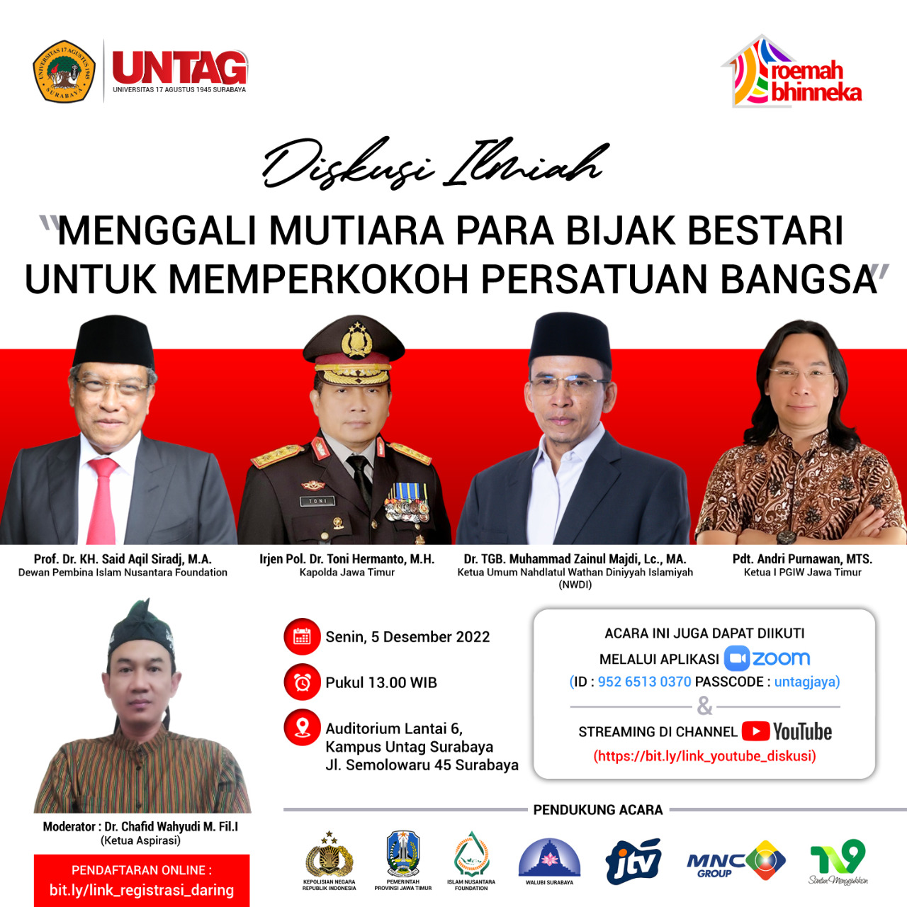 Diskusi Ilmiah: Menggali Mutiara Para Bijak Bestari untuk Memperkokoh Persatuan Bangsa