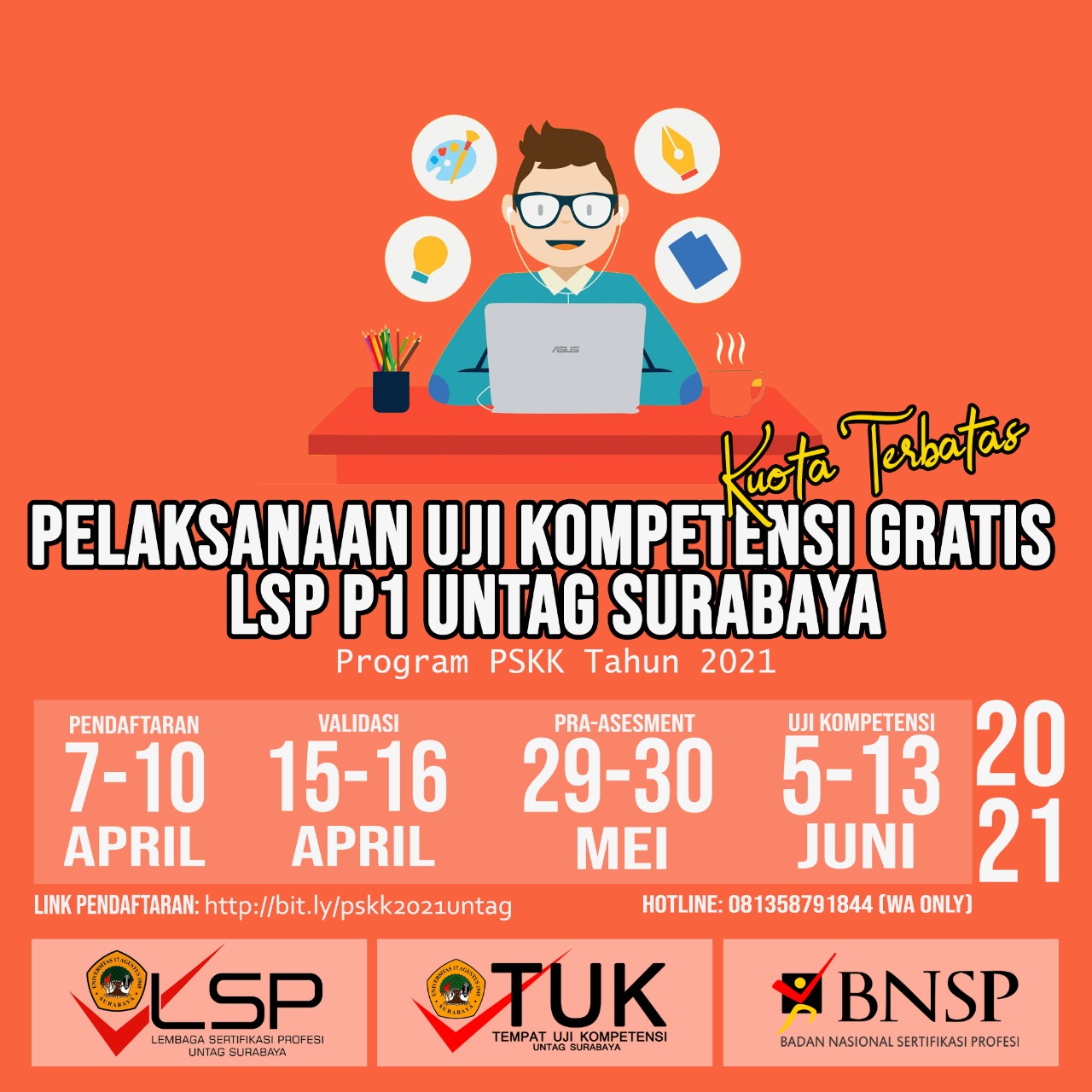 LSP P1 Untag Surabaya adakan Uji Kompetensi GRATIS!
