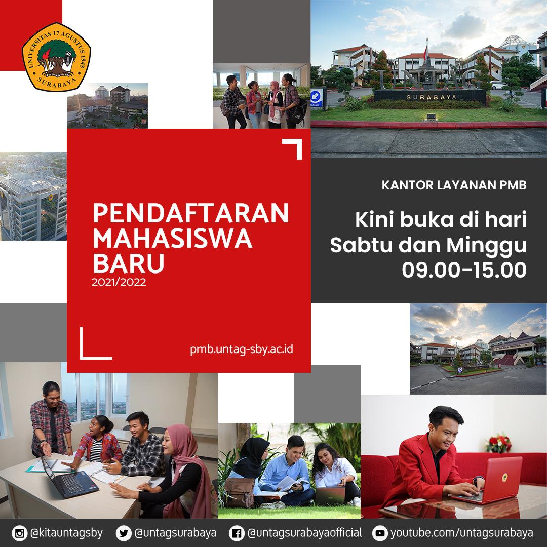 PMB UNTAG SURABAYA BUKA HARI SABTU DAN MINGGU