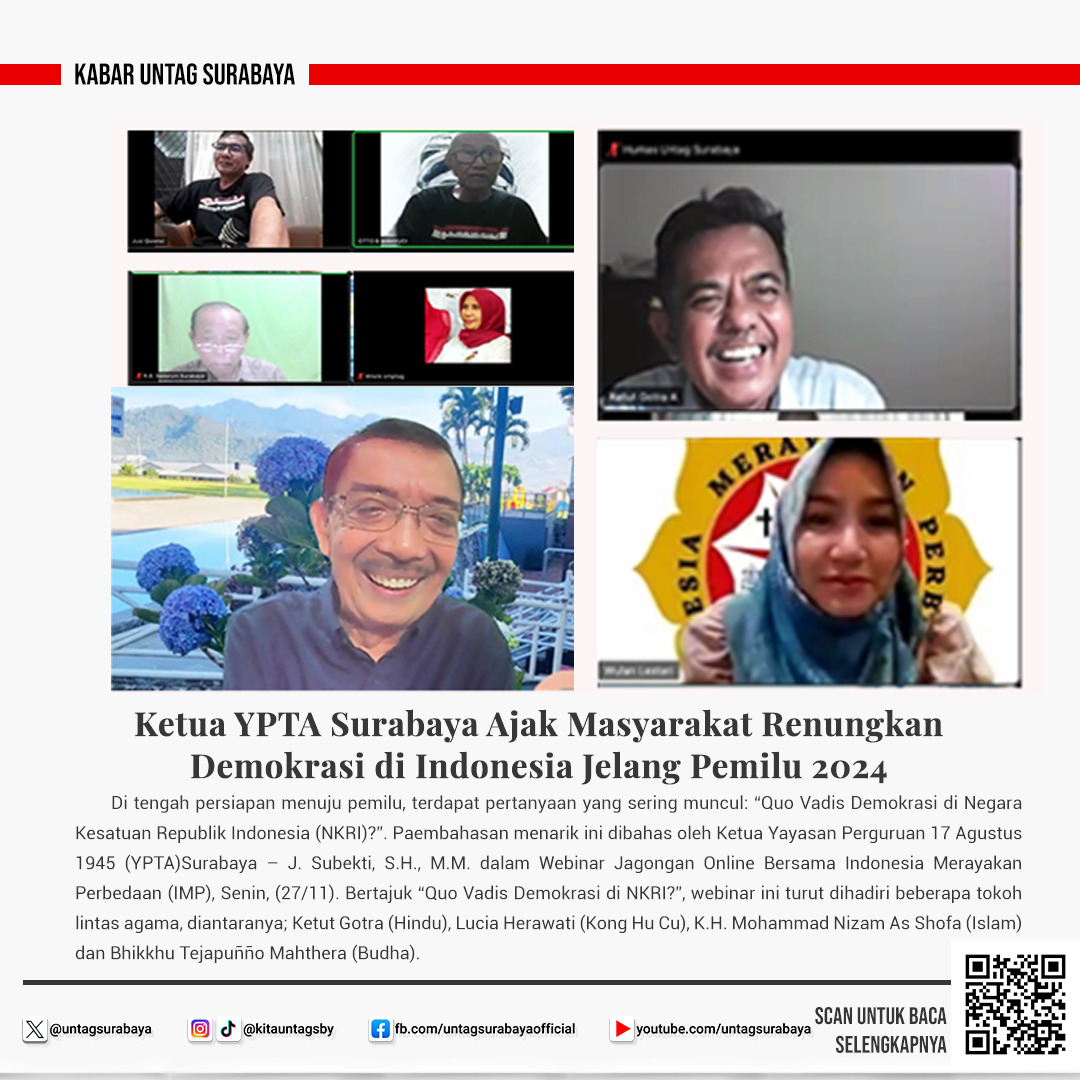 Ketua YPTA Surabaya Ajak Masyarakat Renungkan Demokrasi di Indonesia Jelang Pemilu 2024