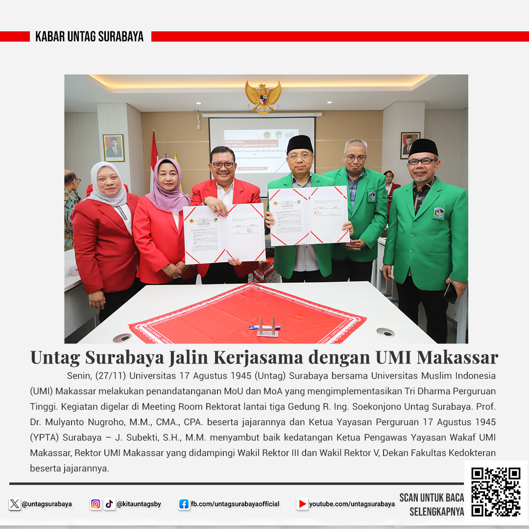 Untag Surabaya Jalin Kerjasama dengan UMI Makassar