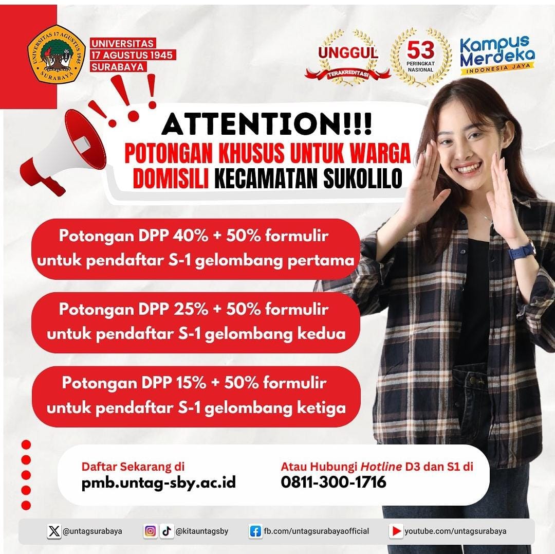 Potongan Biaya Pendidikan untuk Warga Domisili Kecamatan Sukolilo