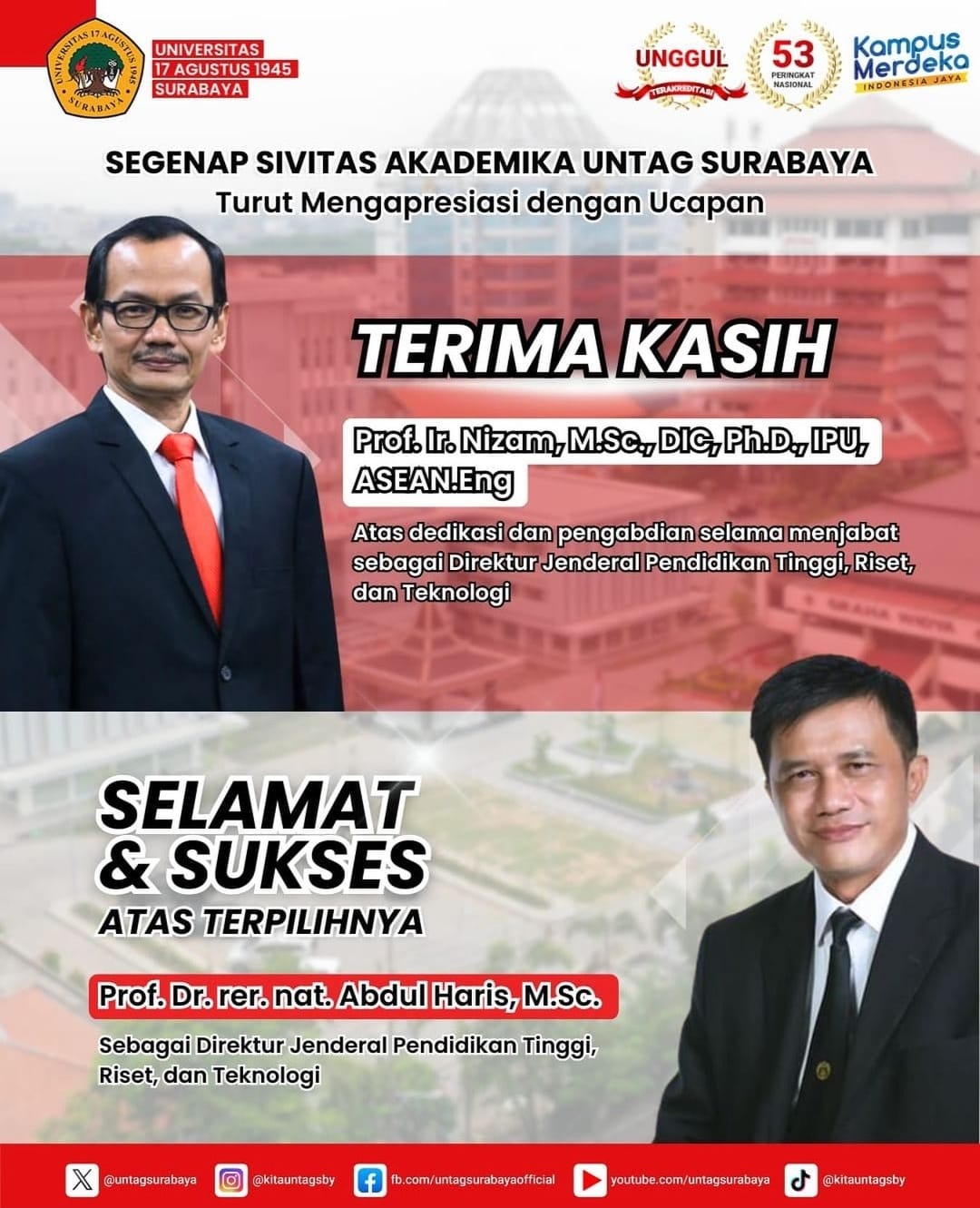 Selamat & Sukses: Dirjen Dikti Riset