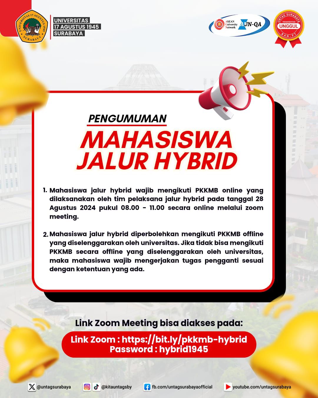Pengumuman PKKMB Mahasiswa Jalur Hybrid