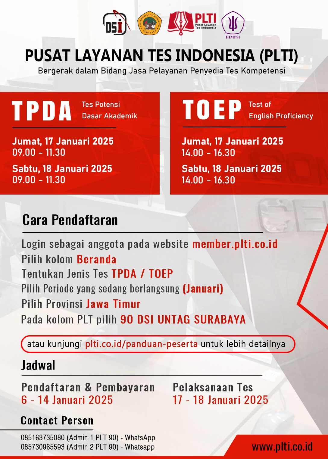 TES TPDA & TOEP by Pusat Layanan Tes Indonesia (PLTI)