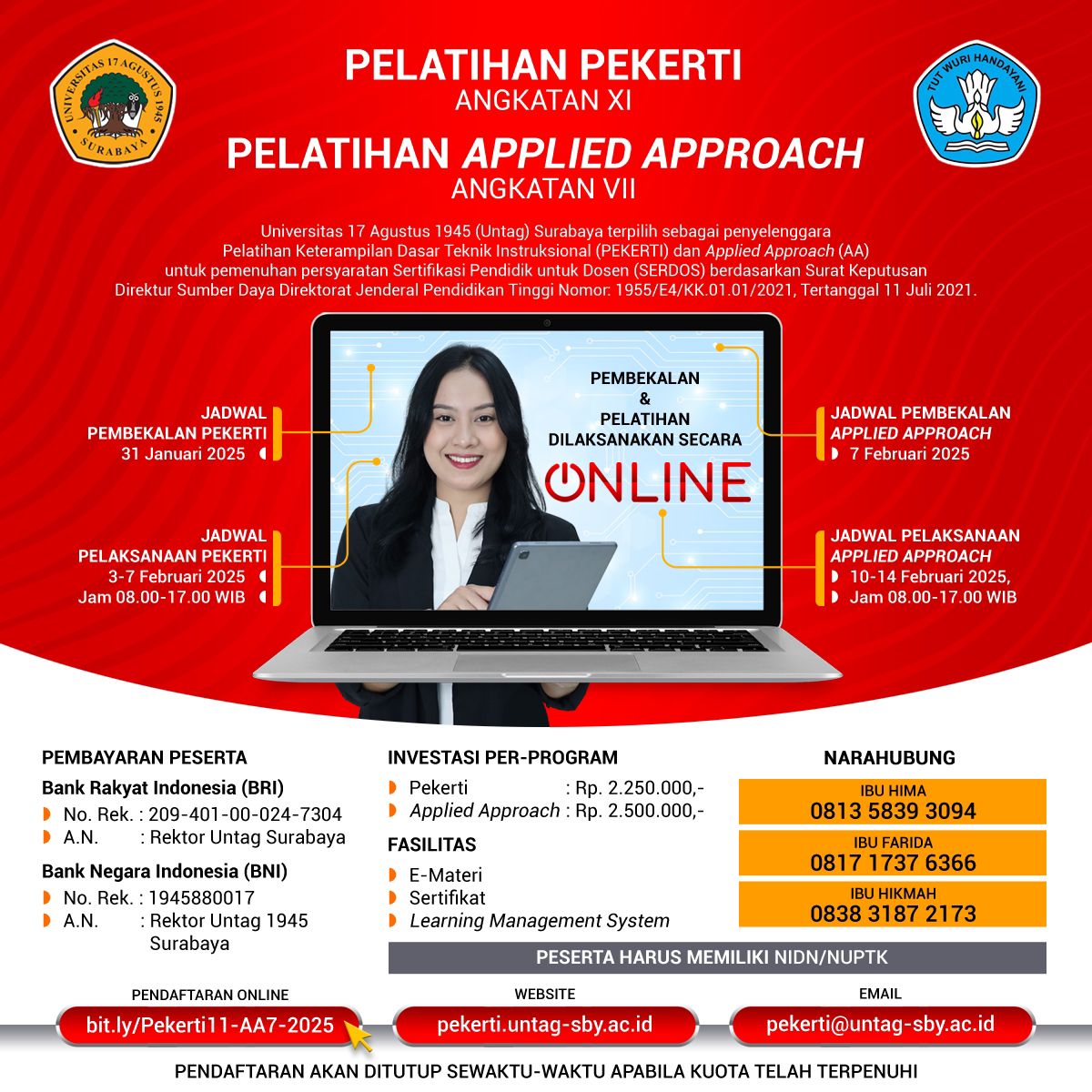 Pelatihan Pekerti Angkatan XI dan Pelatihan Applied Approach Angkatan VII