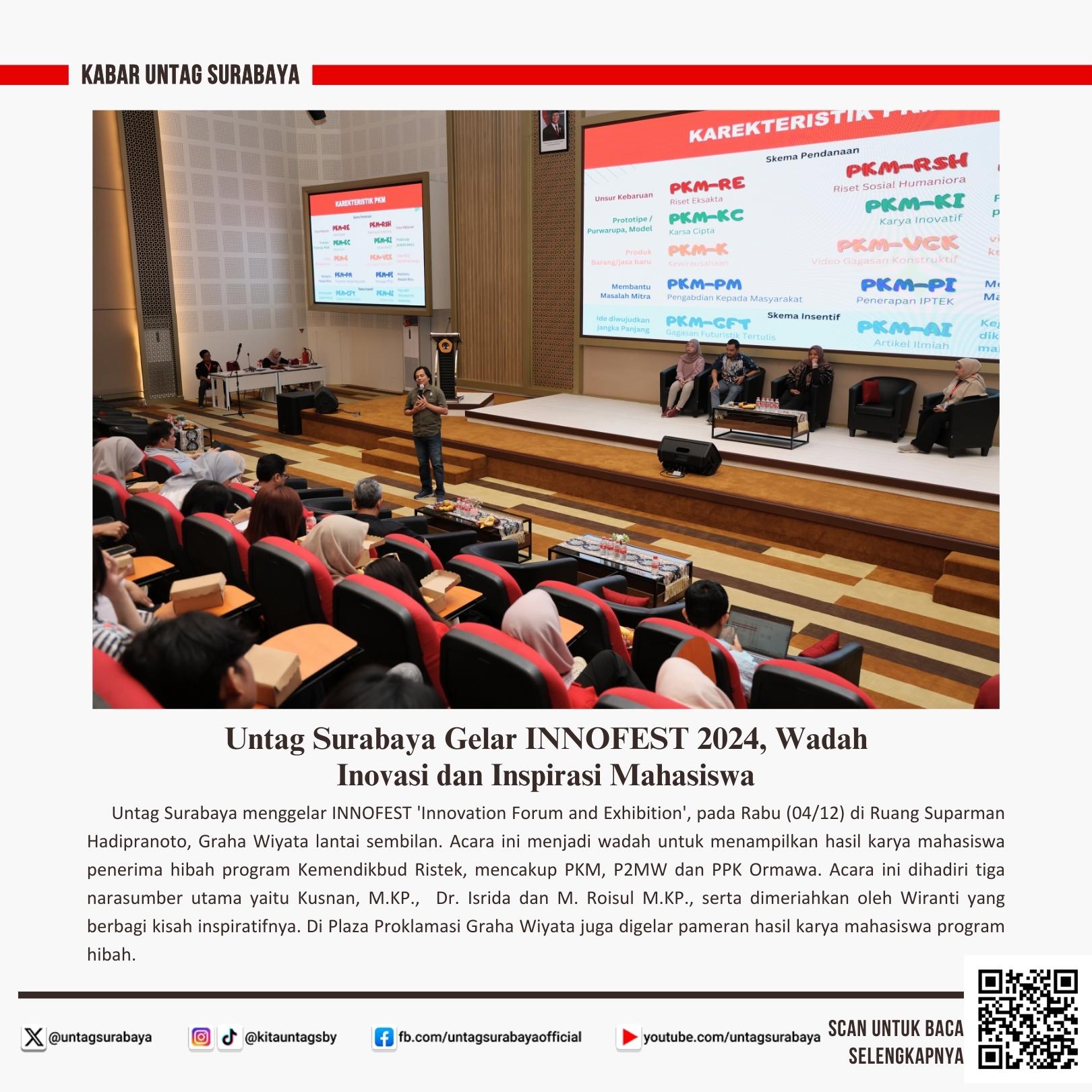 Untag Surabaya Gelar INNOFEST 2024, Wadah Inovasi dan Inspirasi Mahasiswa