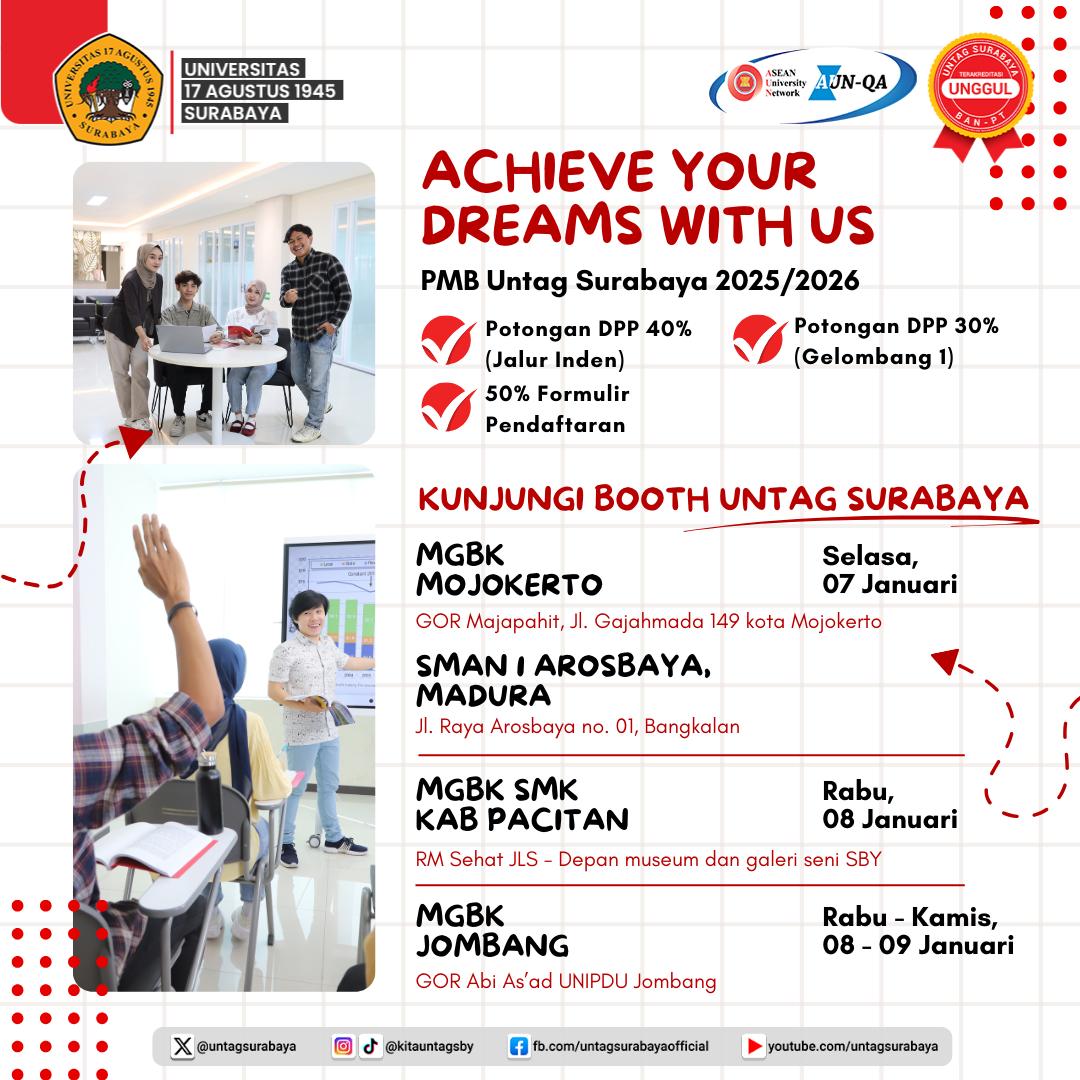Kunjungi Booth Untag Surabaya, Dapatkan Potongan Pendaftaran Maba