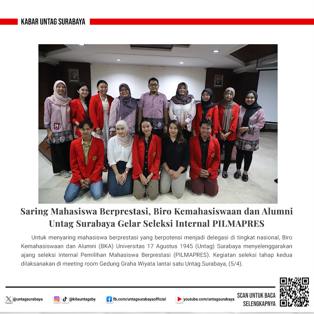 Saring Mahasiswa Berprestasi, BKA Untag Surabaya Gelar Seleksi Internal PILMAPRES